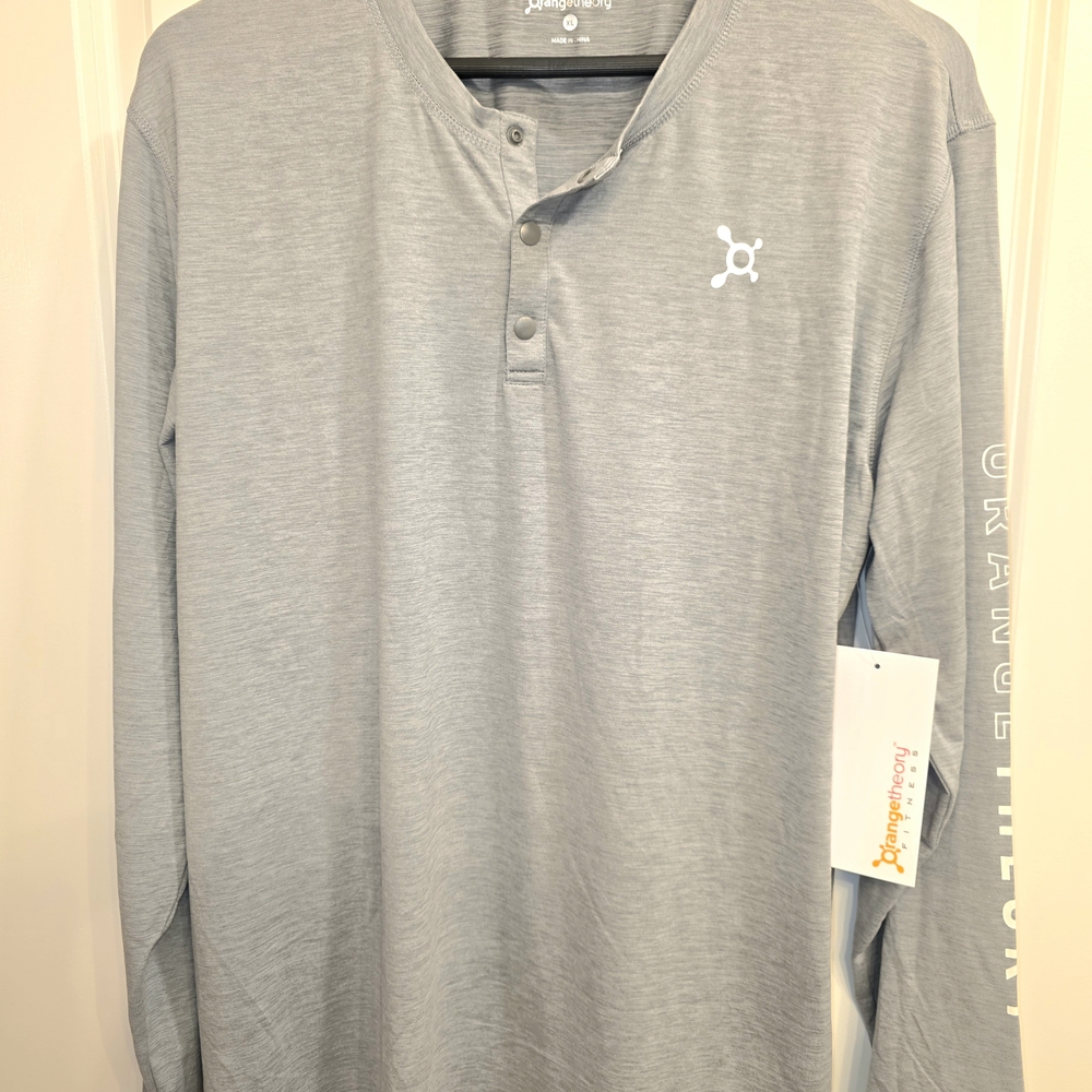 Orangetheory Gray Men's Henley Shirt